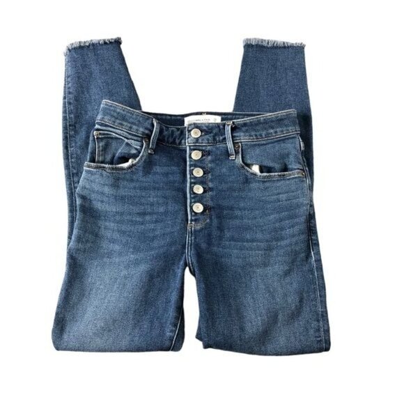 Abercrombie&Fitch Womens Sz26 Sz2 High Rise Super Skinny Ankle Jean, Buttons - Picture 1 of 9